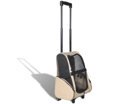 vidaXL Carrito trolley plegable multiusos para mascotas beige