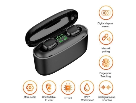 G5S Auricular Bt5.0 Verdadero Auricular Estéreo Inalámbrico Ipx7 Impermeable 9D Calidad de Sonido Auriculares Deportivos