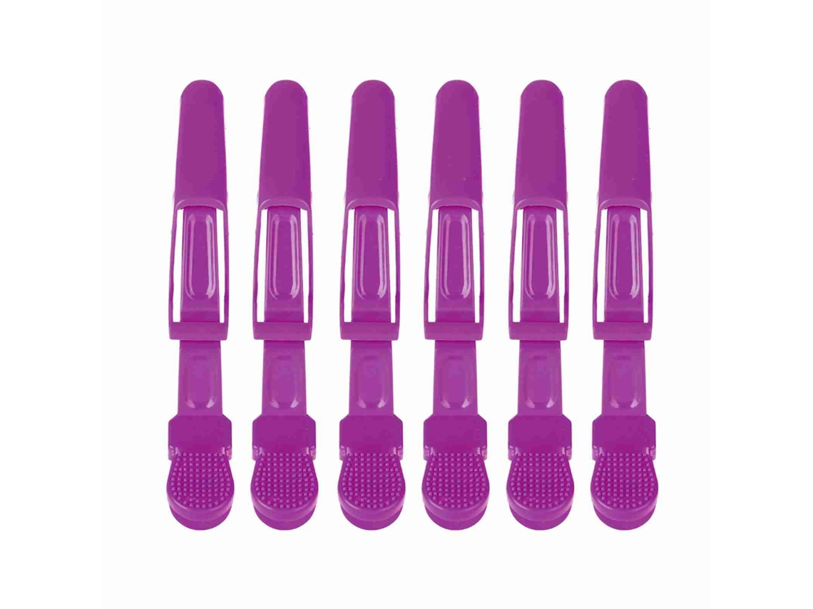 Vlrla-6pcs Purple Anti-slip Single Prong Cabelo Clips Para Cabelodressing