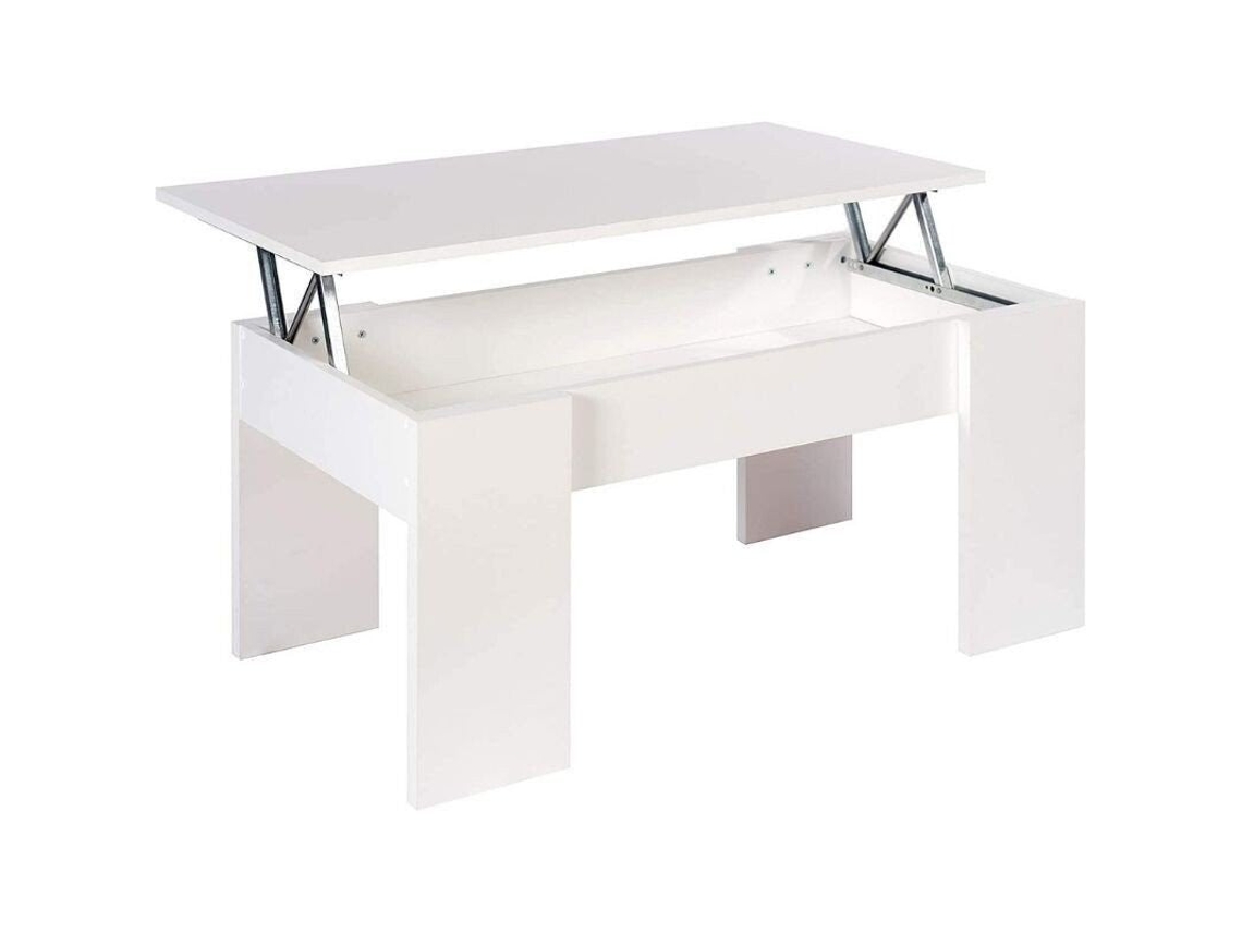 Mesa de Centro Elevable Elise, Blanco 90x50 cm SALDOSYSTOCKS