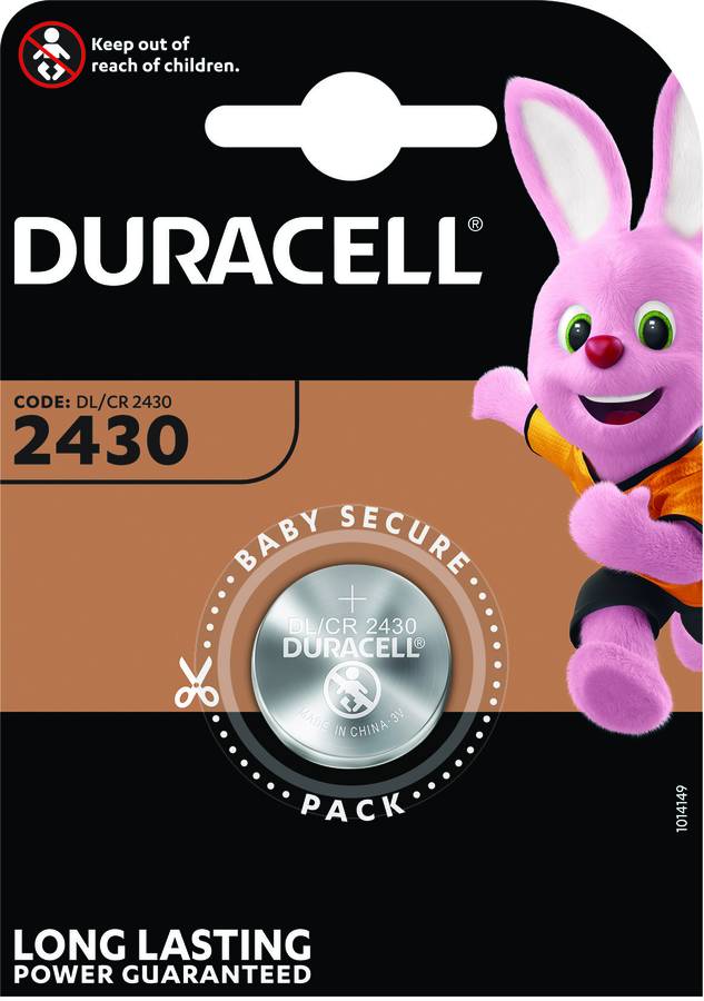 Pila Litio Duracell electronics 2430 boton 3v cr2430 blister1 de para relojes y calculadoras dl2430 1bl