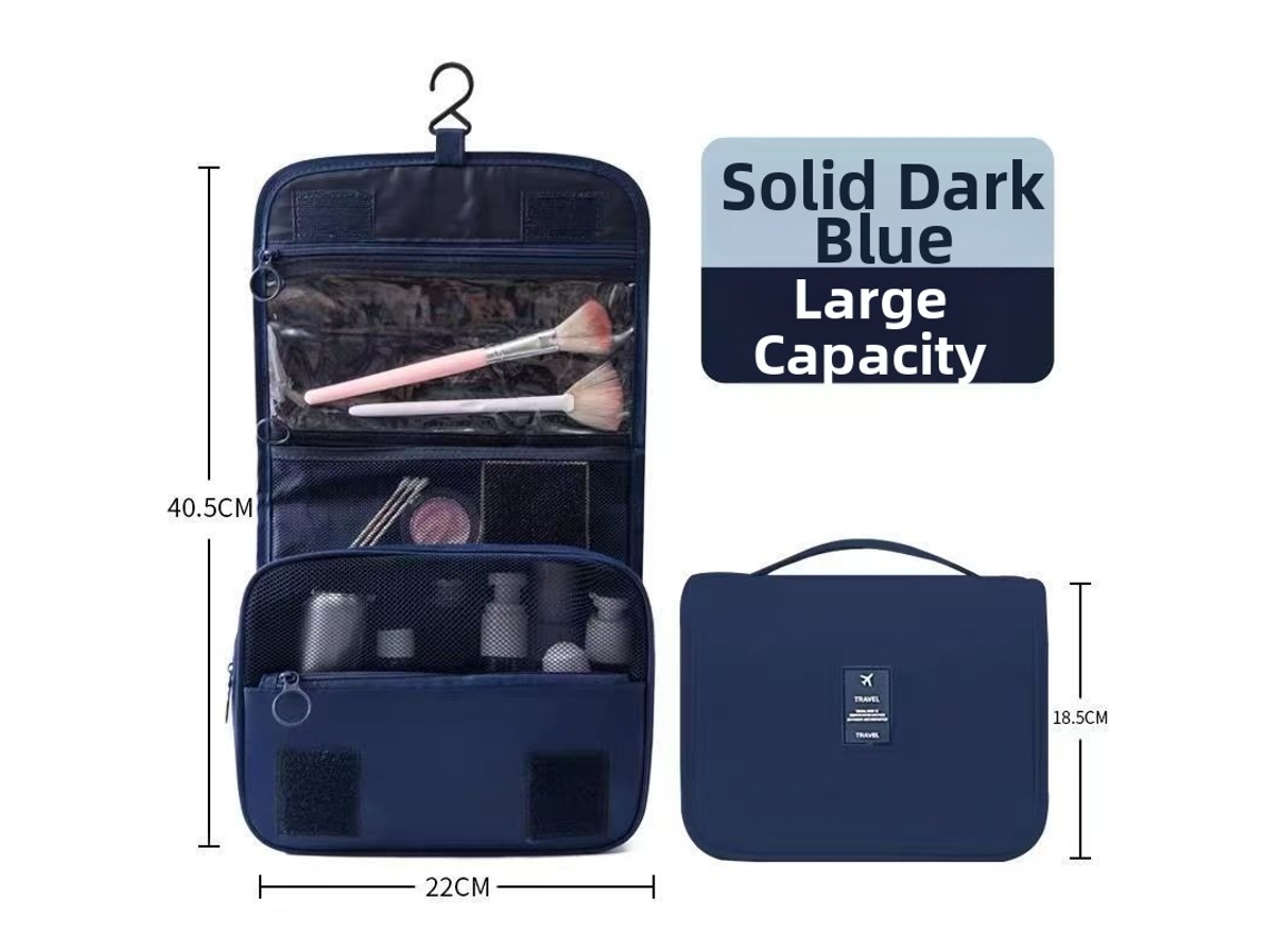 Neceser De Viaje Plegable Y Portátil Con Gancho Digitallab (azul Marino)