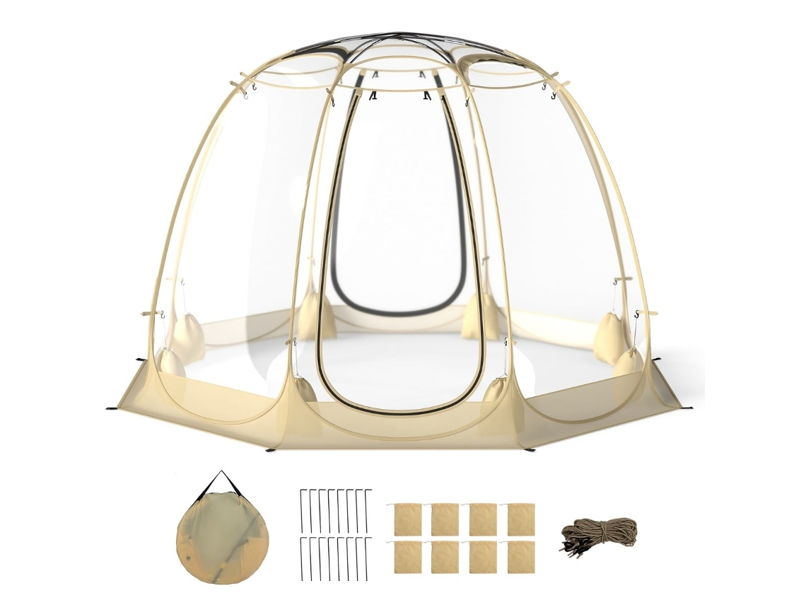 Tenda bolha pop up transparente em PVC para 5 6 pessoas 265x265cm NORTHIX