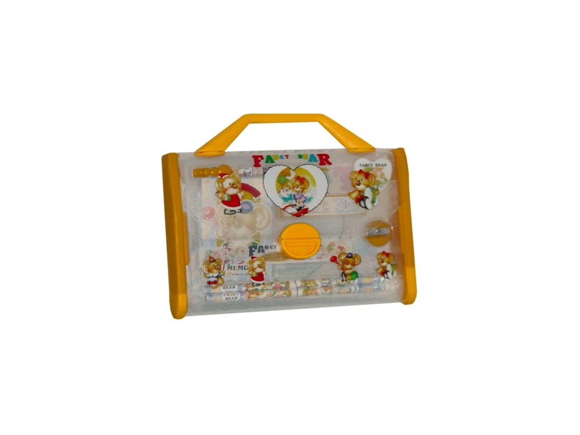 Maletin plumier decorado fancy bear (naranja)