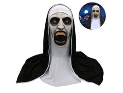 Máscara De Monja Horror Para Halloween En Latex Con Pañuelo Cara Completa Disfraz Terrorífico Fiesta