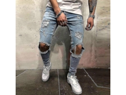 2026-pantalones Vaqueros Skinny Rotos Para Hombre Con Elastano Talla Asiática