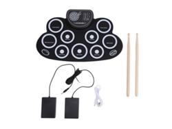 Batería Electrónica De 9 Almohadillas, Recargable, Con Altavoz Incorporado, Portátil, Plegable, Con Conector Para Auriculares Para Niños