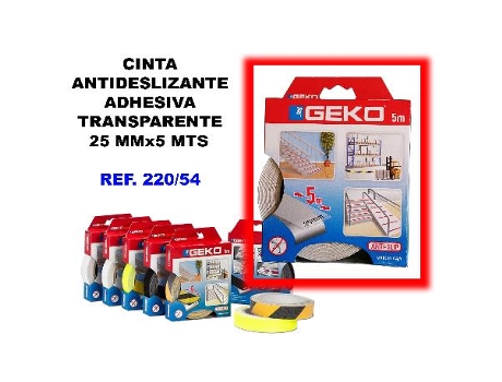 Cinta antideslizante adhesiva 25mmx 5mt.transparente 220-54
