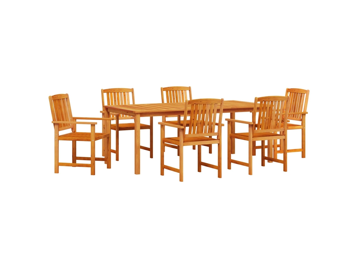Maison Exclusive - Conjunto De Comedor De Jardín 7 Pcs Marrón