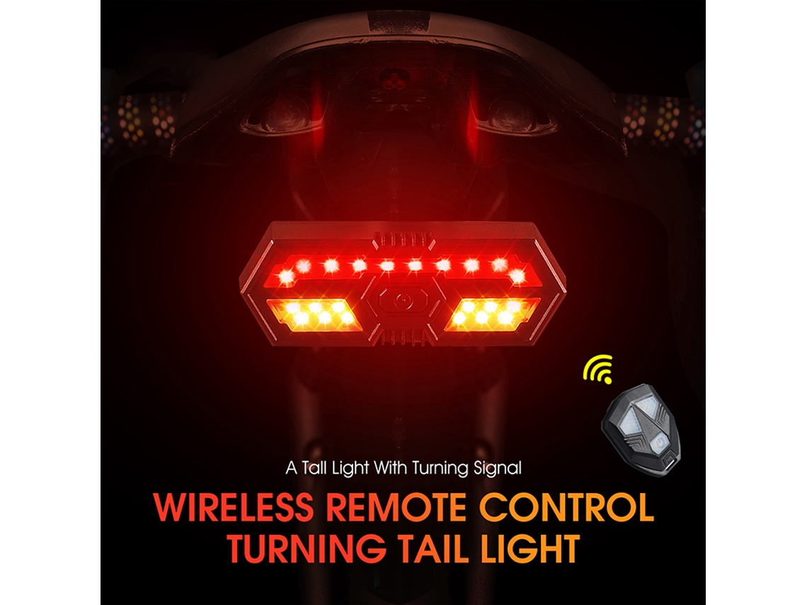 Luz Trasera Para Bicicleta West Biking Con Intermitente Led, Alcance De 5 M, Control Remoto, Recargable Por Usb E Impermeable.