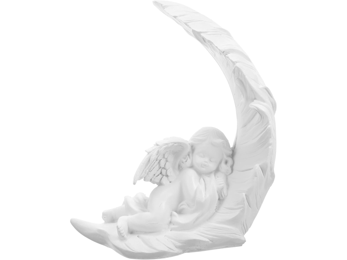 Ángel De Resina Decorativo Para Jardín Exterior, Figura Elegante, Adorno Delicado