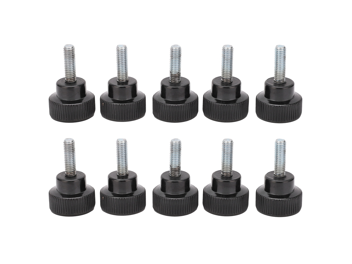 10 Tornillos De Apriete Manual Con Cabeza Redonda Y Rosca M6x25x20, Pomo Antideslizante.