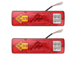 Rebe-2pcs Luces Traseras Remolque 12v Led Con Señales Y Luces De Marcha Para Camiones Y Remolques Rojo