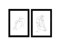 Set de 2 Láminas NACNIC Desnudo de Mujer Sentada y de Pie (A4)