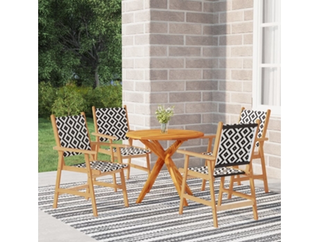 Conjunto 5 de comedor de jardín VIDAXL madera maciza de acacia