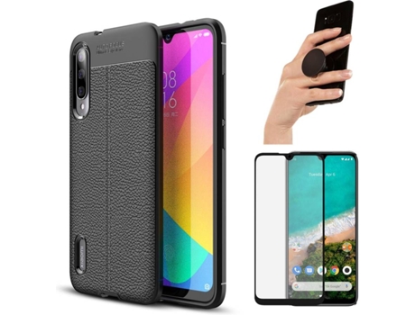 Carcasa, Protector y Popsocket Xiaomi Mi A3 Rugged Leather Negro