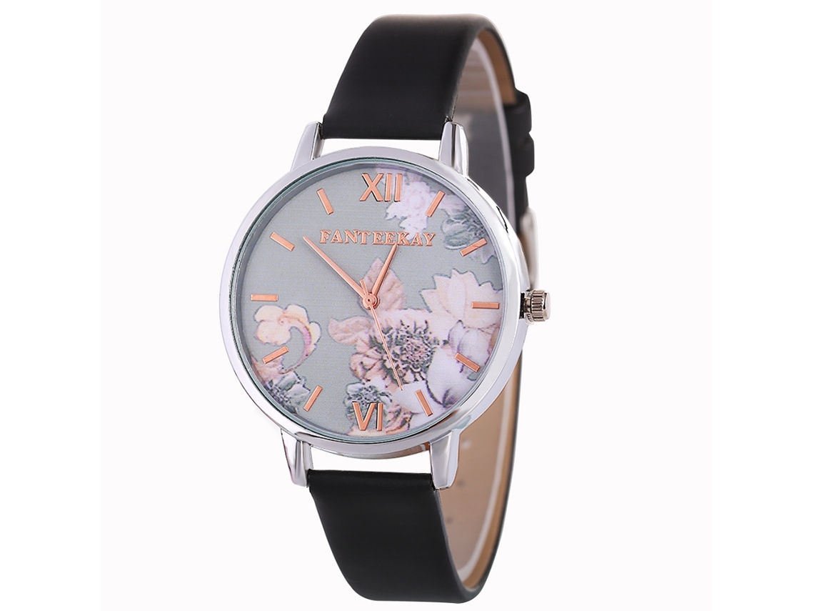 Reloj De Cuarzo Casual De Cuero Para Mujer Zhoulianfa Zlf0546-c, Estilo Moderno, Color Negro.