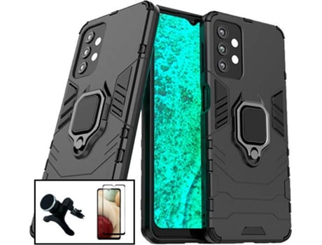 Carcasa + Protector + Soporte Samsung Galaxy M32 5G PHONECARE Military Defender Negro 9725