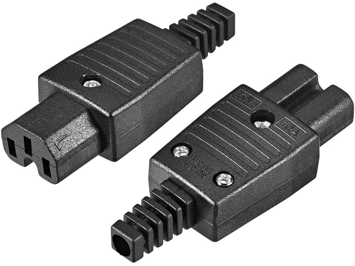 2 Adaptadores De Enchufe Iec320 C15 De 3 Terminales, 110-250 V Ca, 10 A