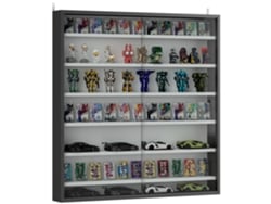 Vitrine Parede Madeira Portas Vidro 80x9,5x83 Preta