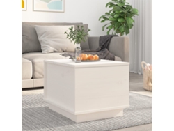 Mesa de Centro de Apoyo 40X50X35 Cm Madera de Pino Maciza Blanco