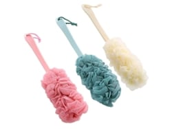 Juego De 3 Cepillos De Baño Con Mango Largo, Esponja Exfoliante Y Lufa Para Una Limpieza Profunda De La Piel.