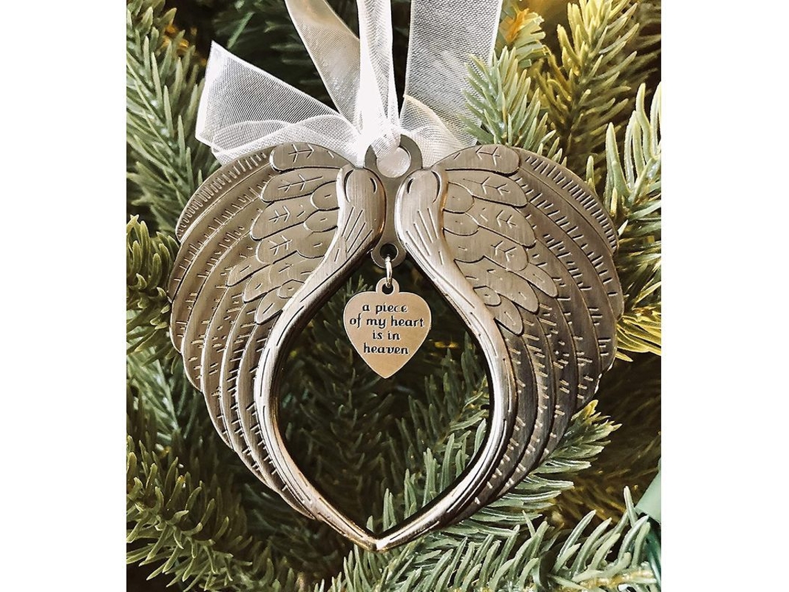 2026altiro-colgante Conmemorativo De Navidad ''un Corazón En El Cielo'' Con Forma De Alas De Ángel.