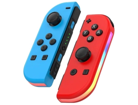 Kit Joycon con Led RGB Nintendo Switch Azul/Rojo ¡ANTIMPACTO!