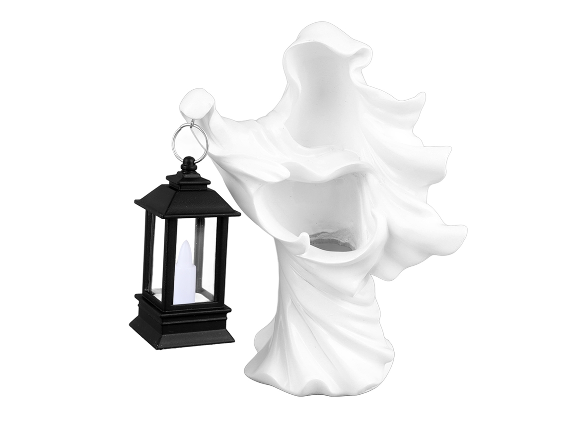 Lámpara De Resina Mensajero Del Infierno Halloween Escultura De Bruja Fantasma Decoración Jardin Fiesta Casa Blanca