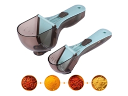 RNEMITERY Juego de Tazas Medidoras y Cucharas de Medida Ajustables - 2 Juegos con Escalas Magnéticas para Cocina, Hornear y Repostería