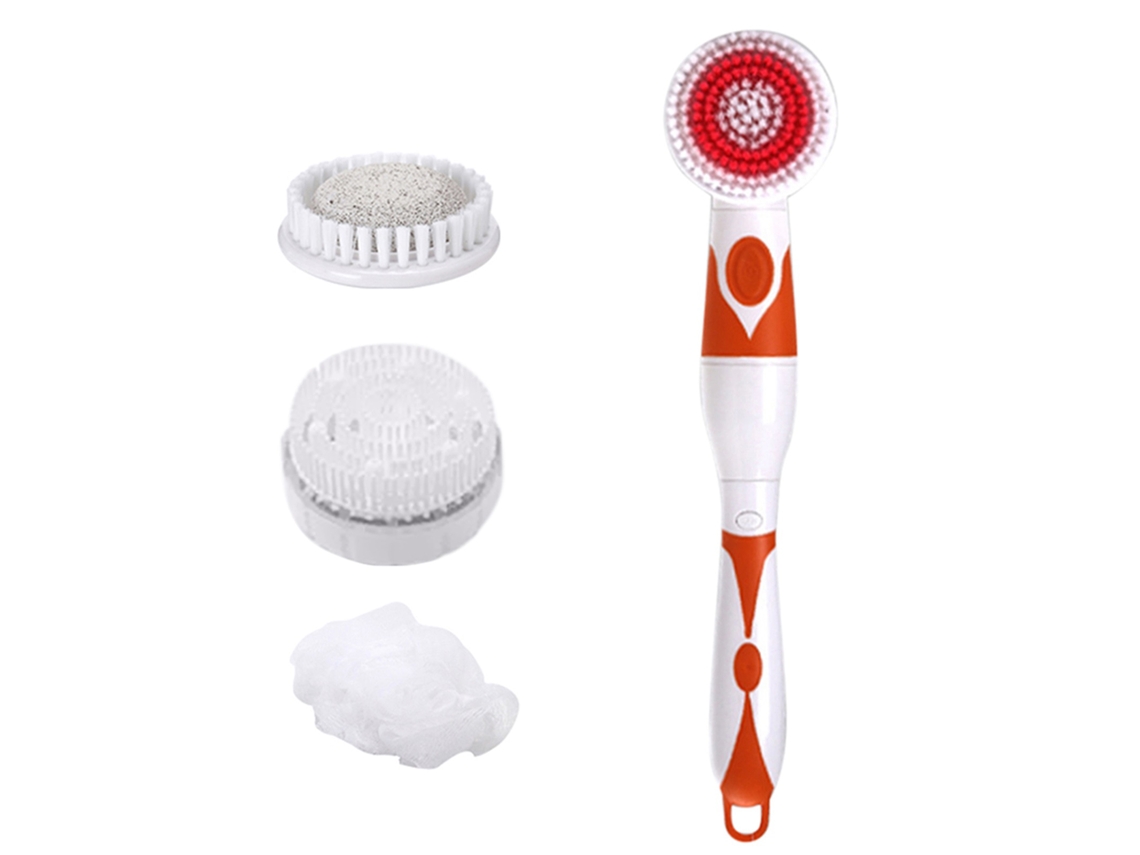Cepillo De Baño Eléctrico 4 En 1 Con 4 Cabezales, Resistente Al Agua Ipx6 Y Cable Largo Para Limpieza Y Masaje Corporal.
