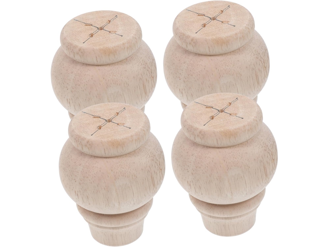 Patas De Muebles De Madera Maciza Sin Barnizar De 8x10 (cm) - Robustez