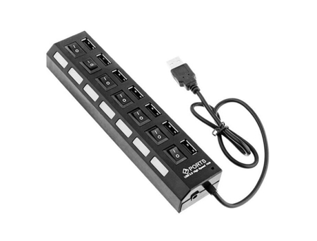 Herramienta de interruptor de encendido/apagado, adaptador de concentrador USB 2,0, divisor de luz Led de 7 puertos