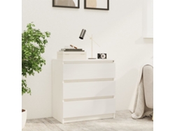Mesita de Noche 60X36X64 Cm Madera de Pino Maciza Blanco