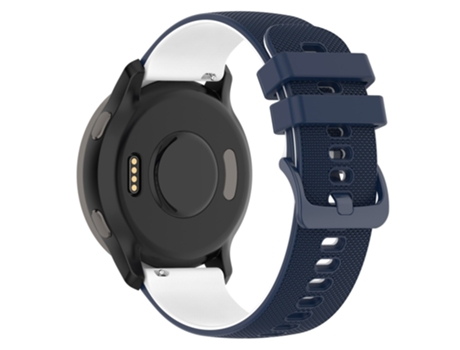Correa de Silicona 22mm bicolor ajustable para Samsung Galaxy Watch3 45mm/Huawei Watch 3/Garmin Forerunner 255/Apex 46mm - Azul marino/blanco