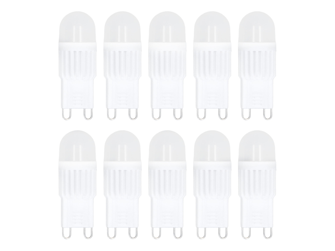 10 Bombillas Led Regulables G9 De 2w Y 500lm, Equivalentes A Halógenas De 30w, Para Lámparas De Techo, De Pared O Candelabros (220v).