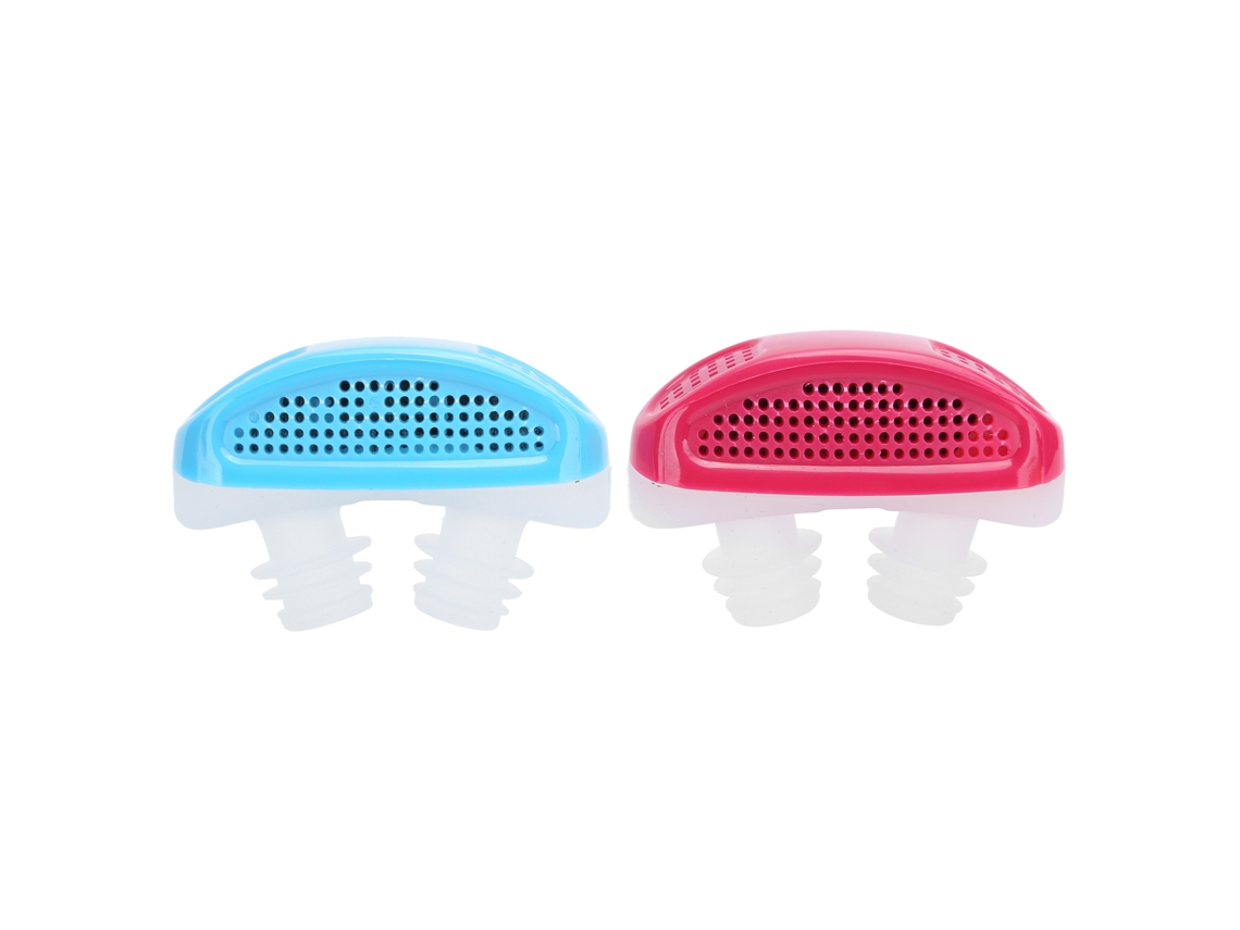 2 tapones nasales antironquidos portátiles con clip nasal