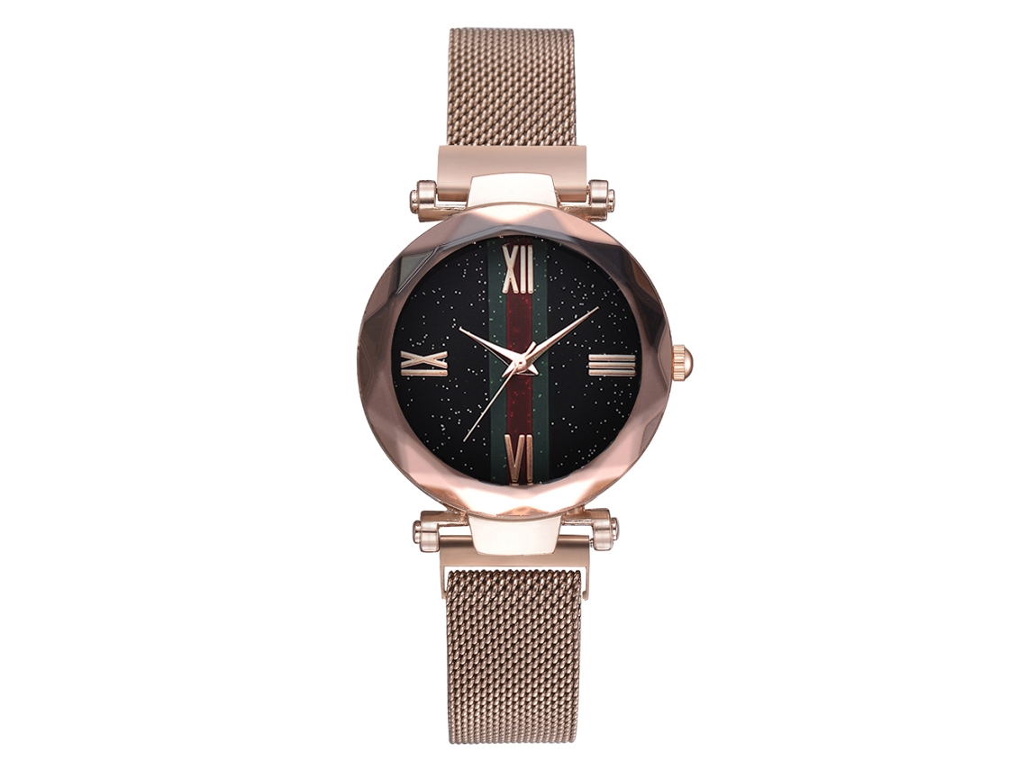 Reloj De Pulsera Sencillo Y Elegante Para Mujer Con Correa De Aleación De Metal Dorado.