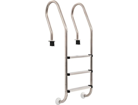vidaXL Escalera de piscina 3 peldaños acero inoxidable 304 120 cm
