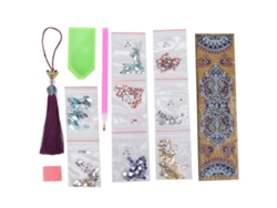 Marcapáginas artístico de flores y diamantes hecho a mano