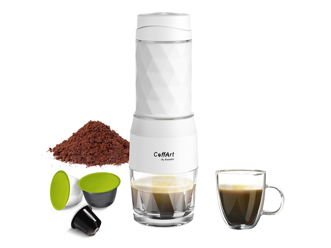 BIOLOMIX Hs8439 Cafetera Portátil 13-18Bar Cápsula De Presión Manual Café Molido Contenedor De Agua 80Ml