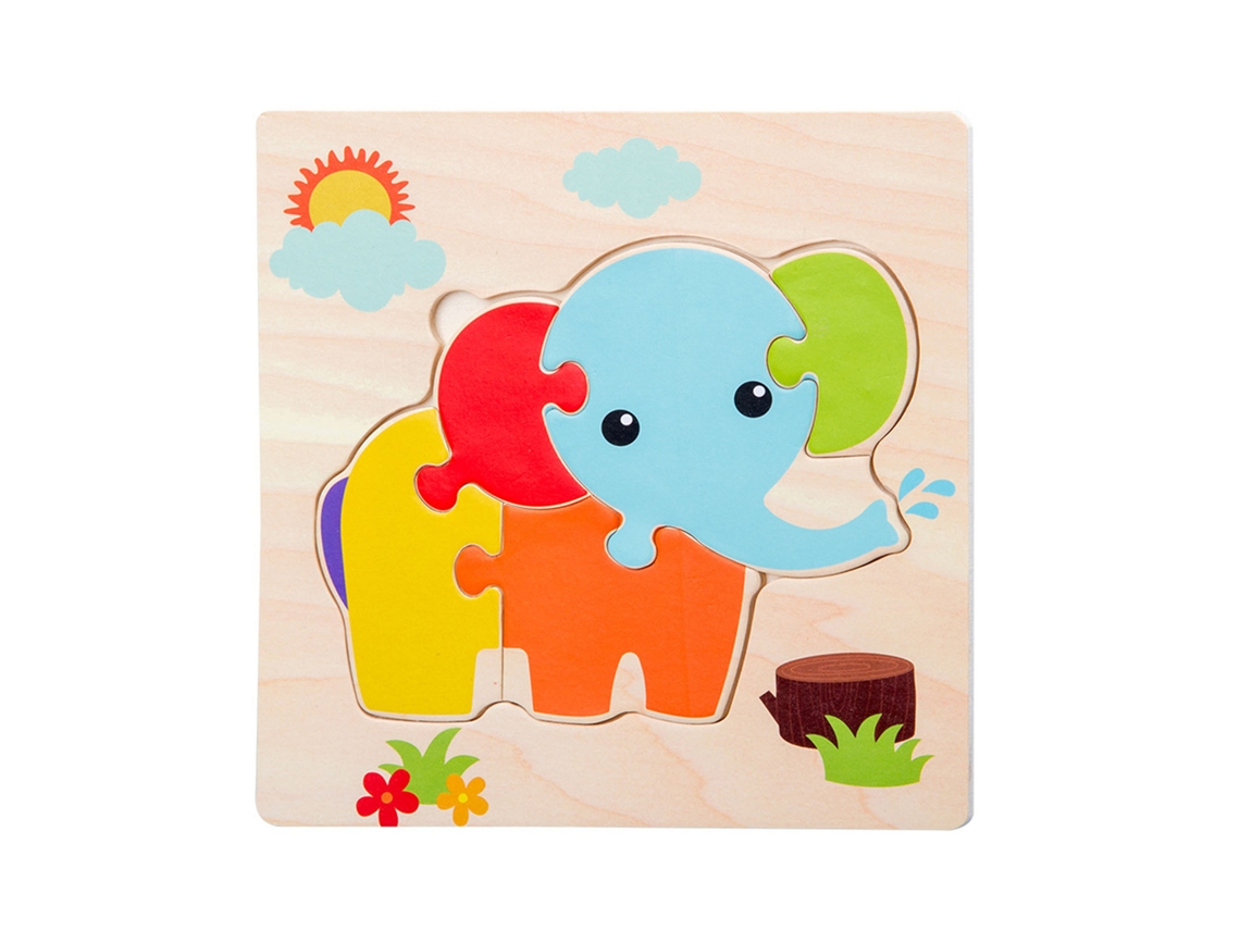 Quebra-cabeça De Madeira Para Crianças Animais Cartoon Educaional Brinquedo Toddler Presente