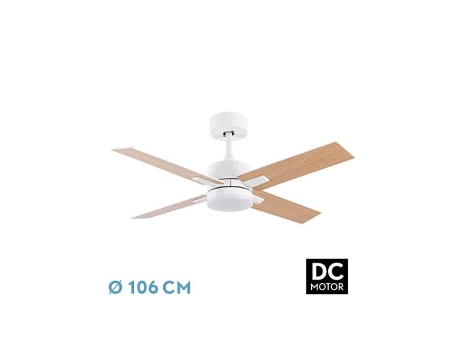 Ventilador DC Talco 20W Blanco 4 Aspas Blanco/Haya FABRILAMP