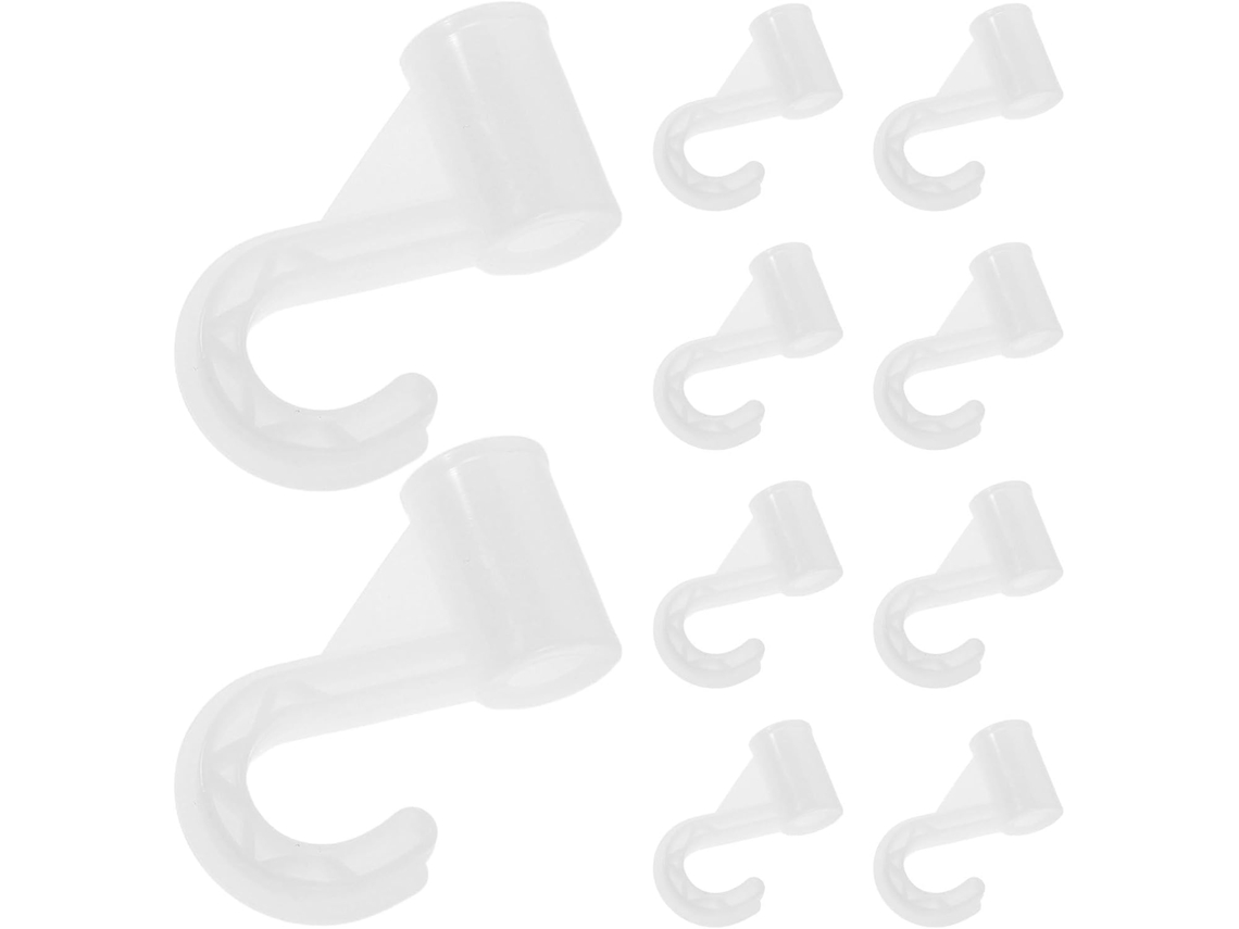 10 Soportes Plástico Blanco Perchero 19 Herramientas Lavandería Organización Dormitorios Gancho Resistente