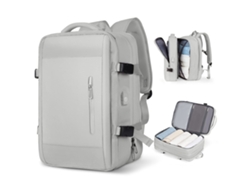 Mochila de viaje impermeable Mdug (gris, 45 x 33 x 25 cm) con puerto USB