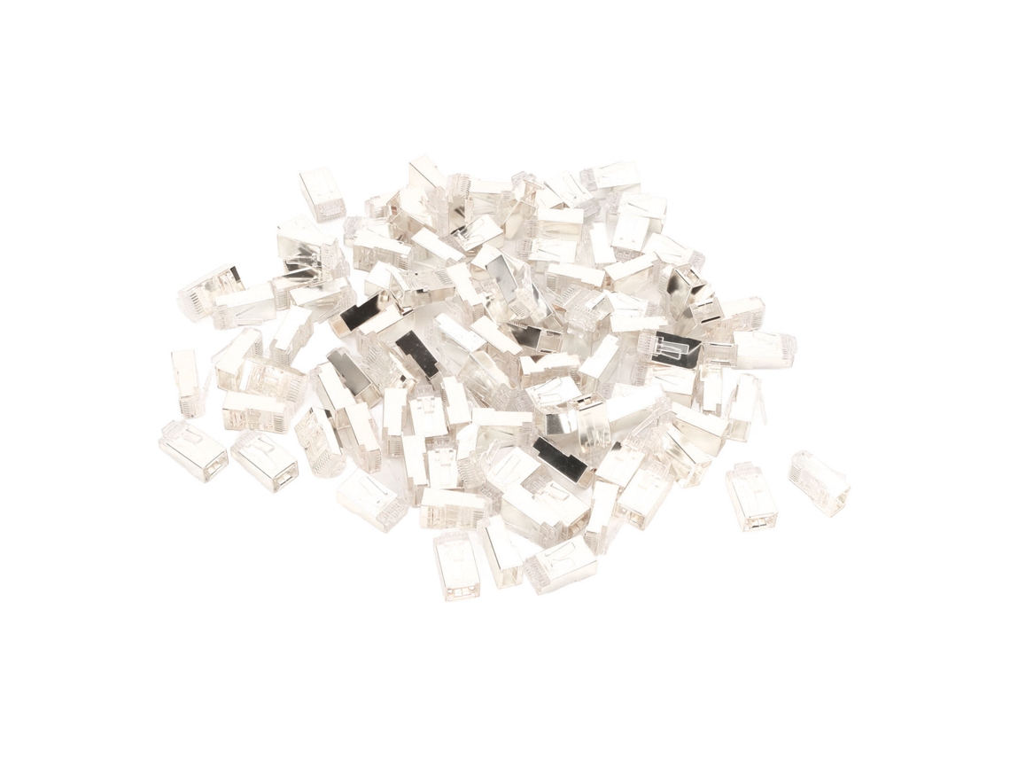 100 Conectores Rj45 Cat6e De Paso Con Blindaje De Cobre Puro, Plug And Play 8p8c