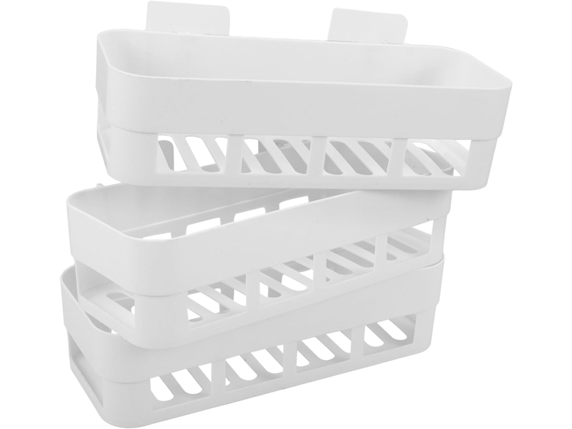 Juego de 1 estante organizador de pared para baño y cocina, sin necesidad de taladrar, Gokoco