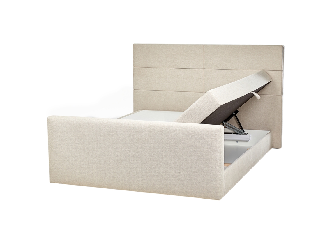 BELIANI Aristocrat - Colchón continental de poliéster color crema (178 x 220 x 115 cm)