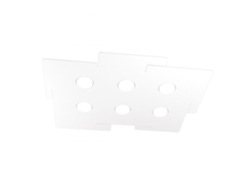 Plafón LED ECHO TOP LIGHT de metal blanco rectangular con 6 casquillos Gx53