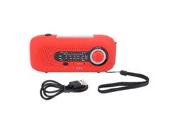 Baok-radio Meteorológico De Emergencia Solar Com Lanterna 5led, Controle Manual, Carga Usb-c E Bateria 2000mah Vermelho